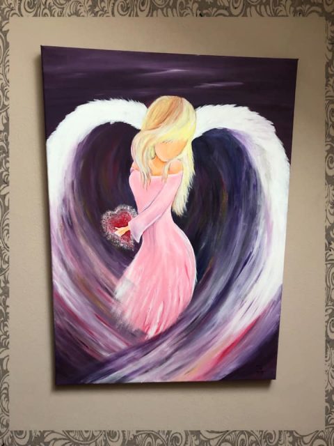 Obraz … “ANDĚL” …. akryl na plátně 50x70cm