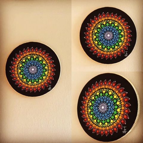 Mandala na dřevěném podkladu…. “KLID”